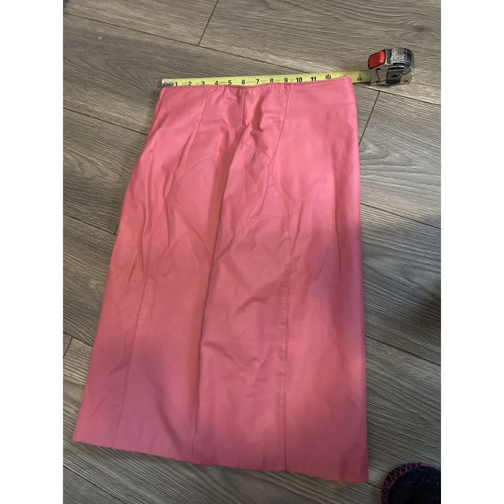 Vintage CHIA Leather 3 Piece Pink Barbiecore Awesome Outfit Jacket Med-Skirt S 8